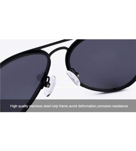 Aviator Fashion Trend Sunglasses - Unisex Polarized Glasses Vintage Full Frame Sunglasses - B - C218RT0933S $92.40