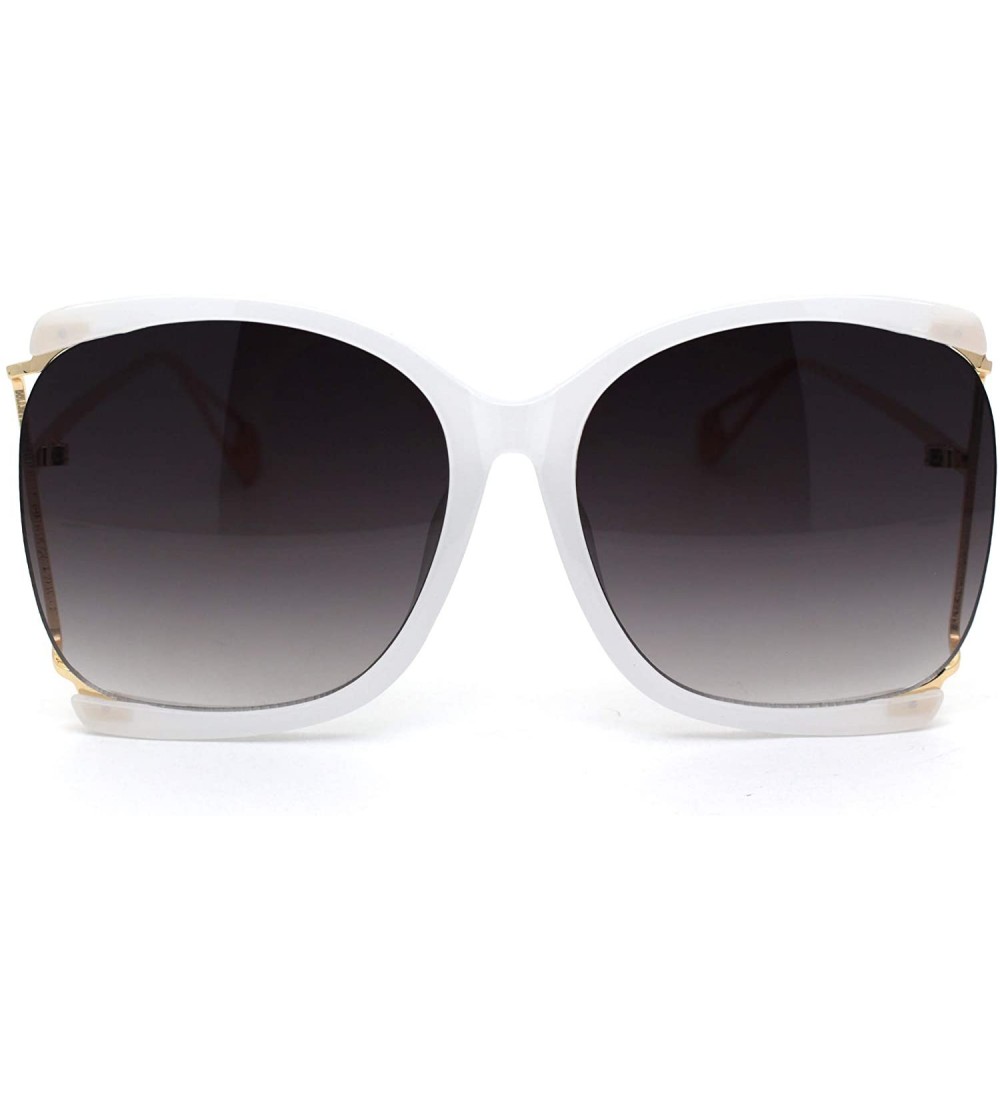 Oversized Womens Side Exposed Lens Oversized Butterfly Sunglasses - White Smoke - C118Z0N7T6I $26.54