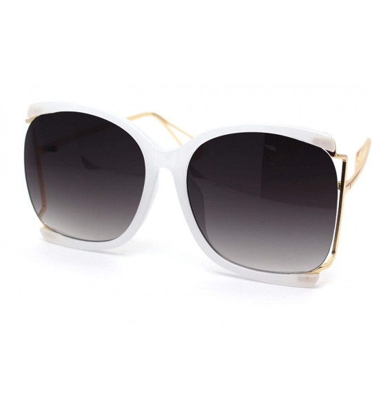 Oversized Womens Side Exposed Lens Oversized Butterfly Sunglasses - White Smoke - C118Z0N7T6I $26.54