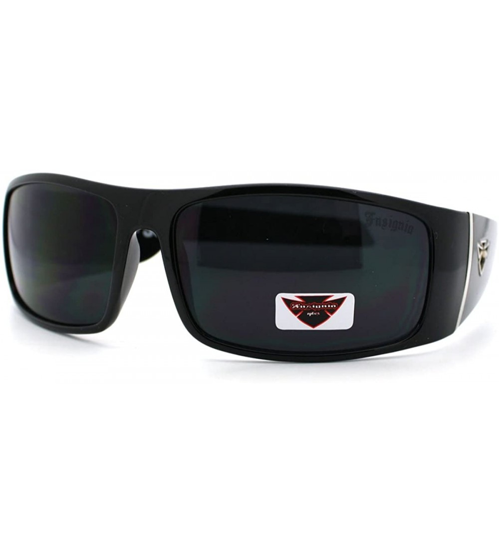 Sport Insignia Optics Classic Men's Thick Temple Warp Around Biker Style Sunglasses - Black - C811YKD6405 $16.75