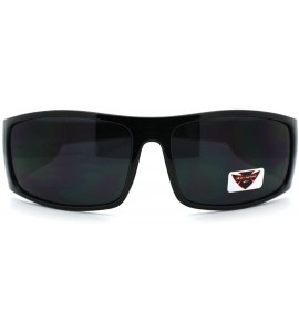 Sport Insignia Optics Classic Men's Thick Temple Warp Around Biker Style Sunglasses - Black - C811YKD6405 $16.75