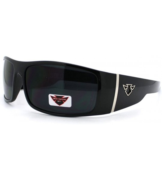 Sport Insignia Optics Classic Men's Thick Temple Warp Around Biker Style Sunglasses - Black - C811YKD6405 $16.75