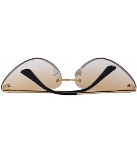 Cat Eye Women Rimless Cat Eye Sunglasses Gradient Lens UV400 S6158 - Brown - CY18D6805YR $24.12