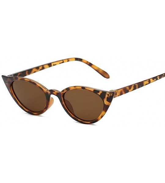 Oval Cateye Women Sunglasses Classic Retro Vintage Oval Sunglasses For Women Eeywear UV400 - Leopardbrown - C3199QC54YA $18.10