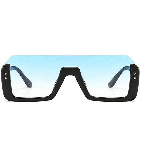 Goggle Ultra light New Rectangular Frame One-piece Lady Sunglasses Brand Designer Rivet Men Goggle - Blue - CT18WWK97GE $23.18