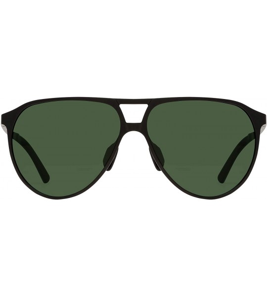 Aviator Men's Driving Polarized Sunglasses for Men Al-Mg Metal Frame Ultra Light - Black Frame/Green Lens - C1193QT7Y08 $39.53