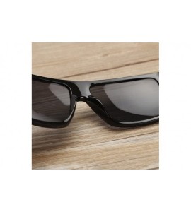 Square Large Retro Style Wooden Bamboo Flat Top Sunglasses Square Aviator Shades - Black/Green - CC12JRYXQUH $38.06