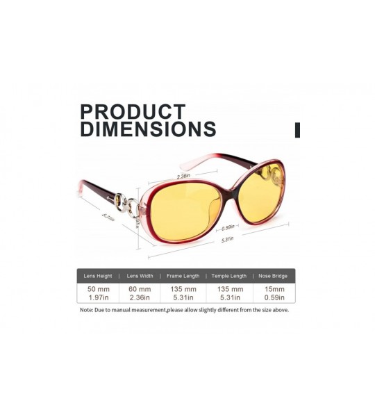 Oversized Women Oversized Night-Driving Glasses Anti-Glare Polarized Night-Vision Glasses for Driving/Fog/Rainy - C418A76KQC3...