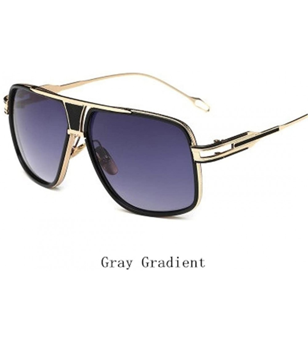 Oval Sunglasses Men Sun Glasses Square Sunglasses - Gray Gradient - CG194OCLNIR $44.79