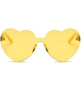 Oversized Classic Heart Shaped Sunglasses - Women Oversized Heart Transparent Candy Color Eyewear Party Sun Glasses - D - C51...