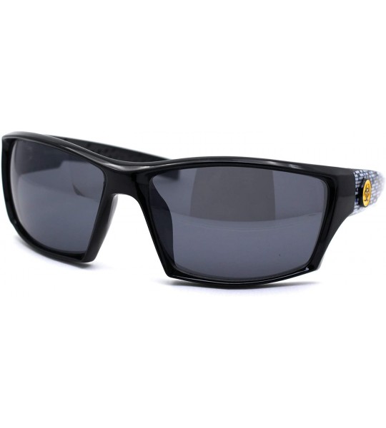 Rectangular Mens 90s Warp Skater Digital Camo Print Arm Sunglasses - Black White Blue - CK197EHK7SH $22.71