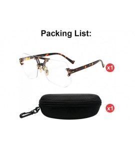Rimless Unisex Rimless Irregular HD Sunglasses for Driving Fishing UV Protection - Transparent&brown - C118DC9IZDG $31.58