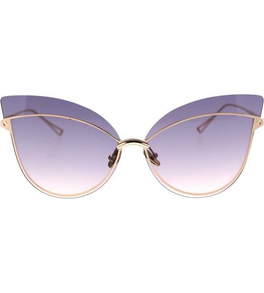 Cat Eye Womens Diva Retro Gothic Exposed Lens Oversize Cat Eye Sunglasses - Gold Black Pink - C118SAYLCY9 $26.94