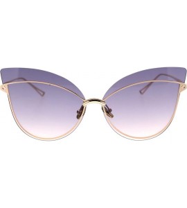 Cat Eye Womens Diva Retro Gothic Exposed Lens Oversize Cat Eye Sunglasses - Gold Black Pink - C118SAYLCY9 $26.94