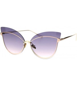 Cat Eye Womens Diva Retro Gothic Exposed Lens Oversize Cat Eye Sunglasses - Gold Black Pink - C118SAYLCY9 $26.94