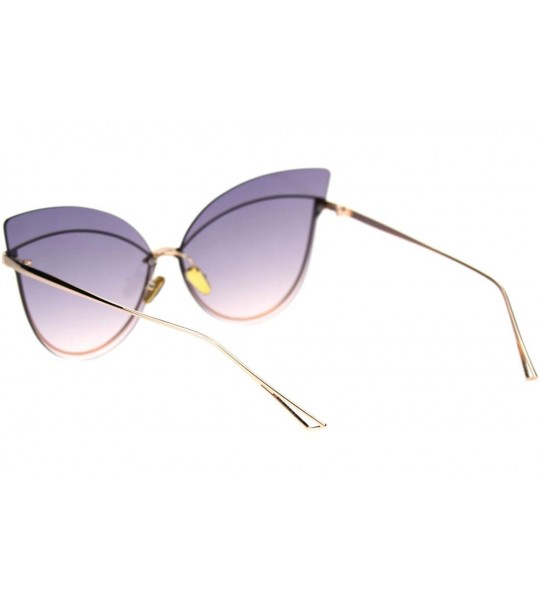 Cat Eye Womens Diva Retro Gothic Exposed Lens Oversize Cat Eye Sunglasses - Gold Black Pink - C118SAYLCY9 $26.94