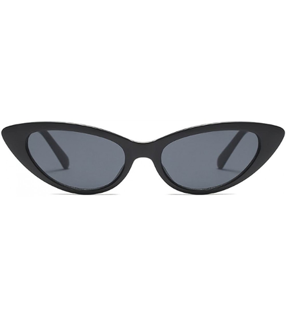 Oval Cat Eye Small Sunglasses Small Narrow Oval Vintage Retro Mini eyewear - Bright - C518DW8ET42 $19.79