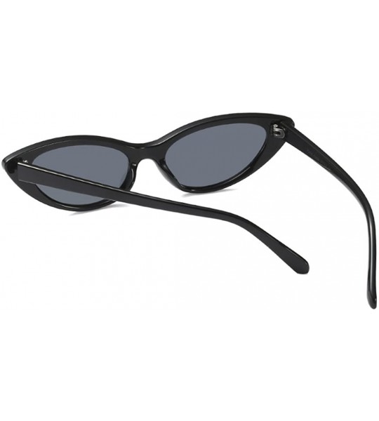 Oval Cat Eye Small Sunglasses Small Narrow Oval Vintage Retro Mini eyewear - Bright - C518DW8ET42 $19.79