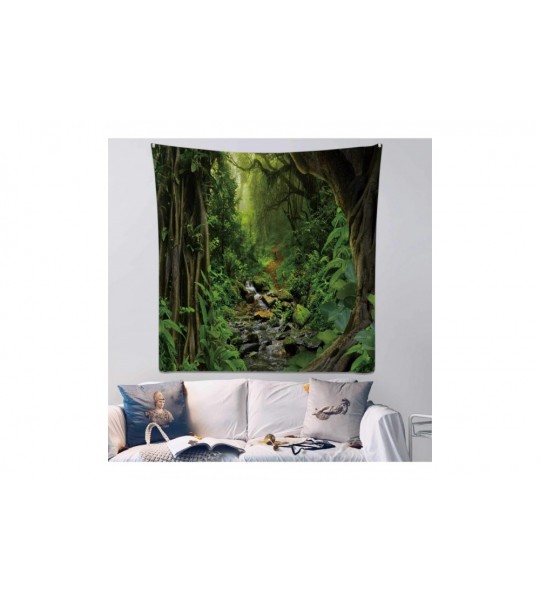 Goggle Aa Tropical Jungle with River-Wall Hanging Tapestry for Decor 39.3X39.3Inch - Color 14 - C11992INQSK $54.20