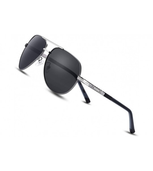 Aviator Polarized Aviator Sunglasses/Night Vision Glasses for Driving Men Women - Gun-gray01 - C3190XIWZKR $43.28