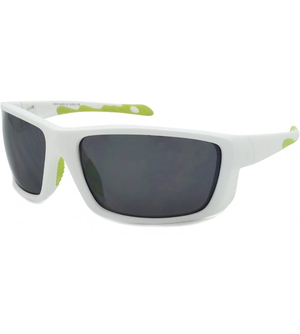 Sport Men's Full Frame Sports Sunglasses with Flash Mirror Lenses 570058/FM - Matte White - CZ1271CD5X5 $19.77