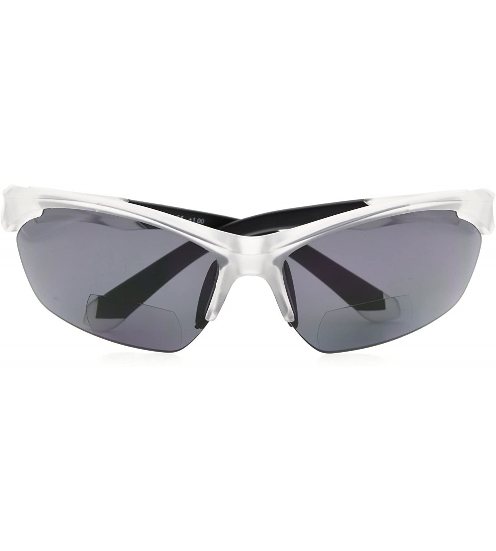 Rimless Retro Mens Womens Sports Half-Rimless Bifocal Sunglasses - Matte Transparent - CA189AKCOR5 $39.56