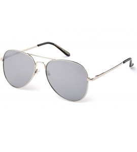 Aviator Vintage Pilot Classic Aviator Design Flash Mirrored Lenses with UV Protection - Silver/Mirror - CJ17YTAH2ZC $19.45