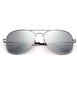 Aviator Vintage Pilot Classic Aviator Design Flash Mirrored Lenses with UV Protection - Silver/Mirror - CJ17YTAH2ZC $19.45