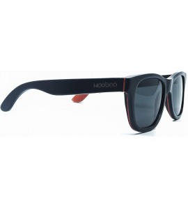 Wayfarer Wooboo Bamboo Jetsetter Skateboard Sunglasses - Unisex Polarized - Black Frame - CF18YG4GWQ6 $82.00