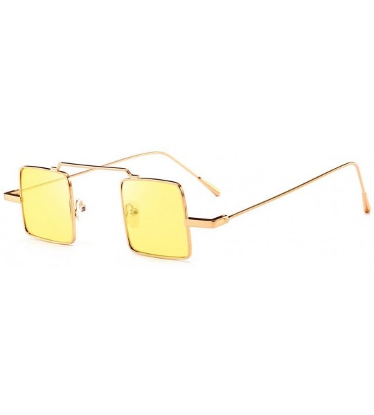 Square Vintage Polarized Sunglasses for Men Women - Glasses Square Metal Frame Mirrored Lens Shades - C - CL196EN9AZU $16.36