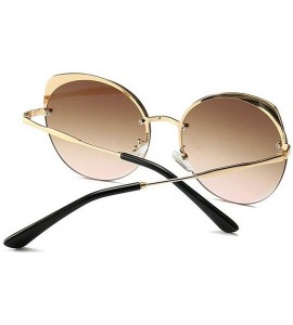 Round Fashion Round frame Lady Brand Designer Cat glasses Vintage men sun glasses UV400 - Brown - C018S76Q7LU $23.87