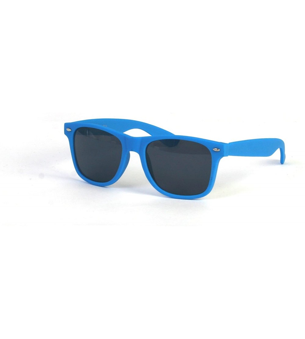 Wayfarer Wayfarer Rubber Coated Soft Feel Spring Hinge Sunglasses P714 - Matt Blue - C311BRZ6ZKN $18.56