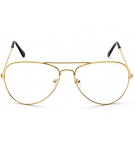 Aviator Aviator Glasses for Men Women with Metal Frame Clear Lens 80s style 4001 - Gold - CH18AQY308I $18.37