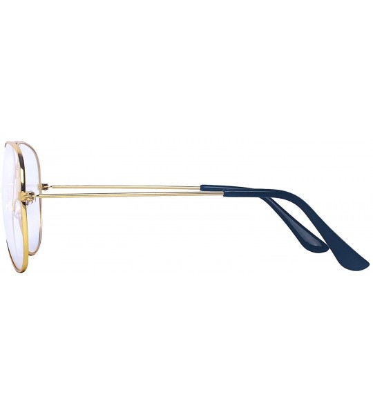 Aviator Aviator Glasses for Men Women with Metal Frame Clear Lens 80s style 4001 - Gold - CH18AQY308I $18.37