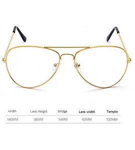 Aviator Aviator Glasses for Men Women with Metal Frame Clear Lens 80s style 4001 - Gold - CH18AQY308I $18.37