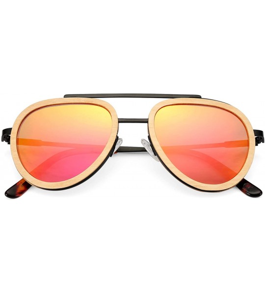 Sport Wood Sunglasses for Women Men Polarized UV Protection Womens Retro Vintage Sunglasses Shades - C118GRO09LN $42.79