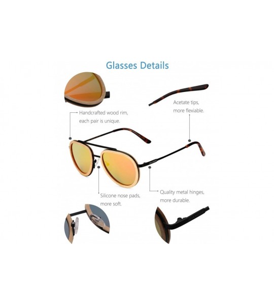 Sport Wood Sunglasses for Women Men Polarized UV Protection Womens Retro Vintage Sunglasses Shades - C118GRO09LN $42.79