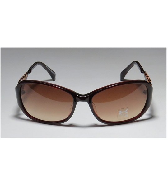 Oversized 6999k Womens/Ladies Designer Full-rim Gradient Lenses Sunglasses/Shades - Burgundy / Brown / Orange - CJ11ZRG04O1 $...
