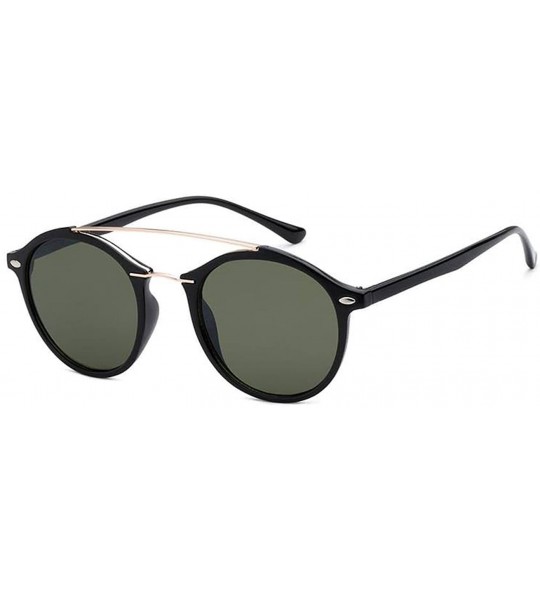 Round Round Brow Bar Sunglasses - Green/Gold/Black - C518DNGA2HA $18.91