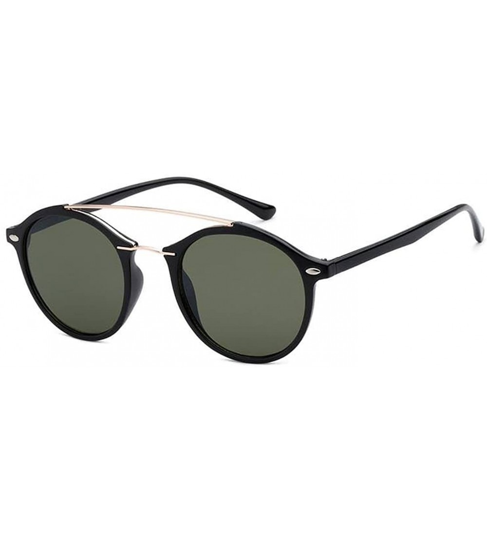Round Round Brow Bar Sunglasses - Green/Gold/Black - C518DNGA2HA $18.91