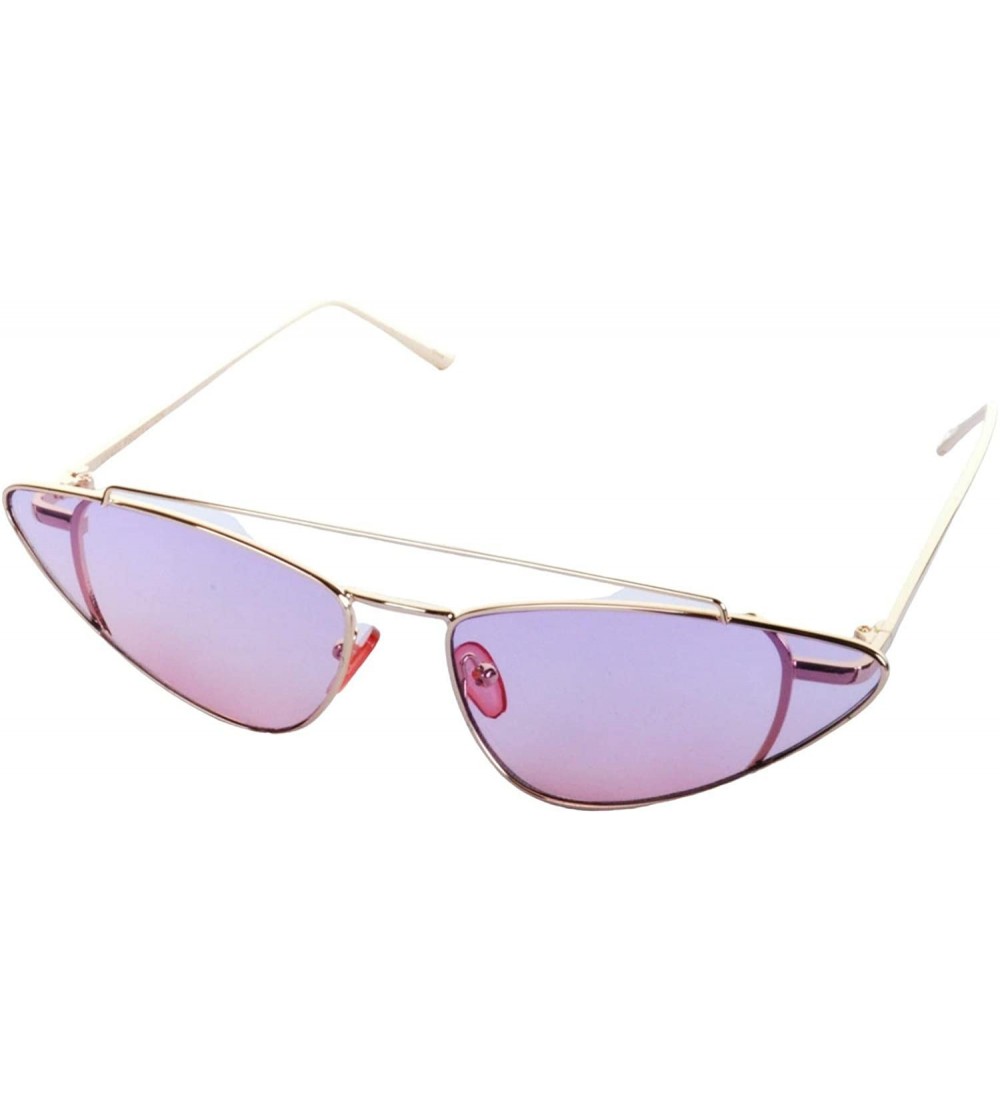 Cat Eye Micro Metal Ombre Cat Eye Sunglasses - Purple - CQ199QD64ZZ $30.04
