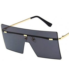 Rimless Unisex Fashion Oversized Square Rimless Sunglasses Women Designer Flat Top Sun Glasses Travel Gradient - A6 - CV18Y6H...