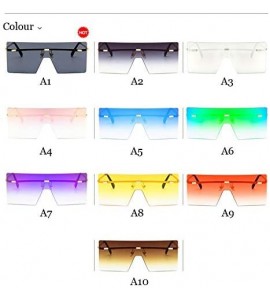 Rimless Unisex Fashion Oversized Square Rimless Sunglasses Women Designer Flat Top Sun Glasses Travel Gradient - A6 - CV18Y6H...