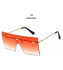 Rimless Unisex Fashion Oversized Square Rimless Sunglasses Women Designer Flat Top Sun Glasses Travel Gradient - A6 - CV18Y6H...