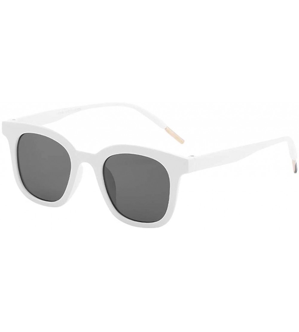 Square Vintage Sunglasses-Unisex Classic Polarized Lightweight Oversized Glasses - White - CT18RIX8EMH $13.99