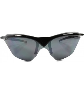 Wrap Vintage Slick Design Wrap Around Athletic Sport Sunglasses Frame - Black - CK18T27QYCM $23.28