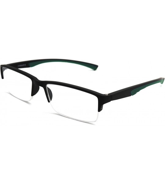 Rimless 6904 SECOND GENERATION Semi-Rimless Flexie Reading Glasses NEW - A4 Dark Green - CV18WYC9Y2Q $32.41