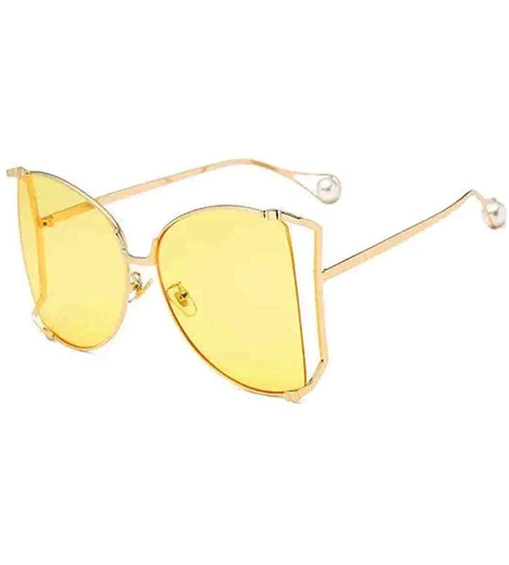 Square Luxury Sunglasses For Women - Big Cat Eye Square Glasses - By SimplyMaelle - Yellow - CT1939W54QG $33.98