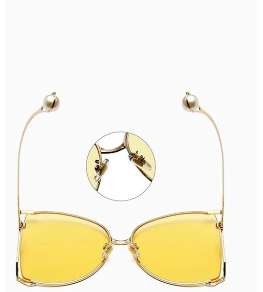 Square Luxury Sunglasses For Women - Big Cat Eye Square Glasses - By SimplyMaelle - Yellow - CT1939W54QG $33.98