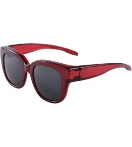 Cat Eye Polarized Oversized Cat Eye Fit over Sunglasses Wear Over Prescription Glasses for Women&Men - Red - CK18U784460 $33.27